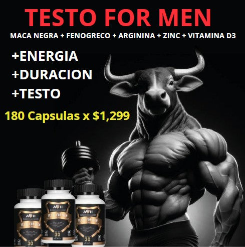 TESTO FOR MEN         180 Capsulas PARA 90 DIAS