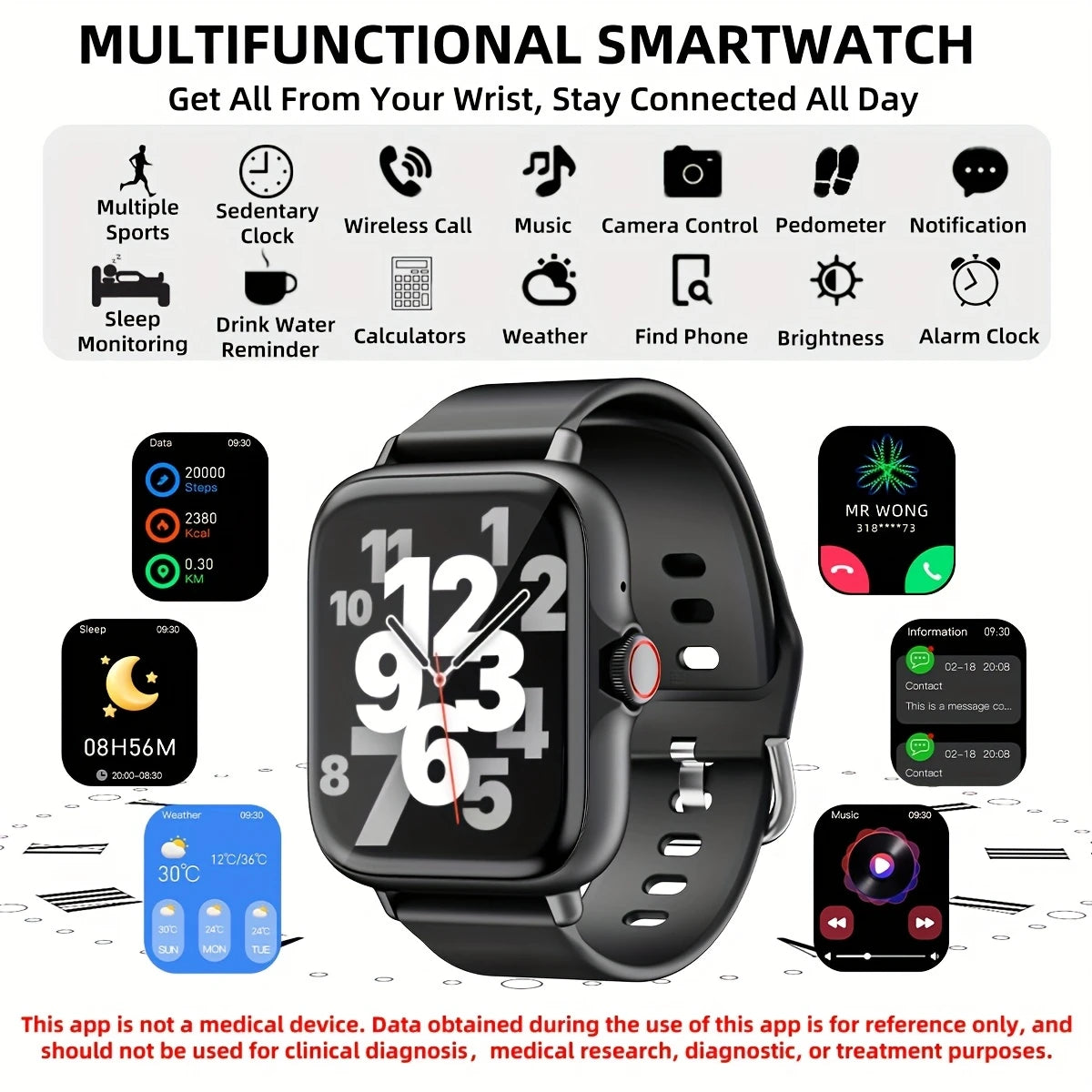 Reloj Inteligente ALIEN de 4.65 cm con Pantalla Táctil