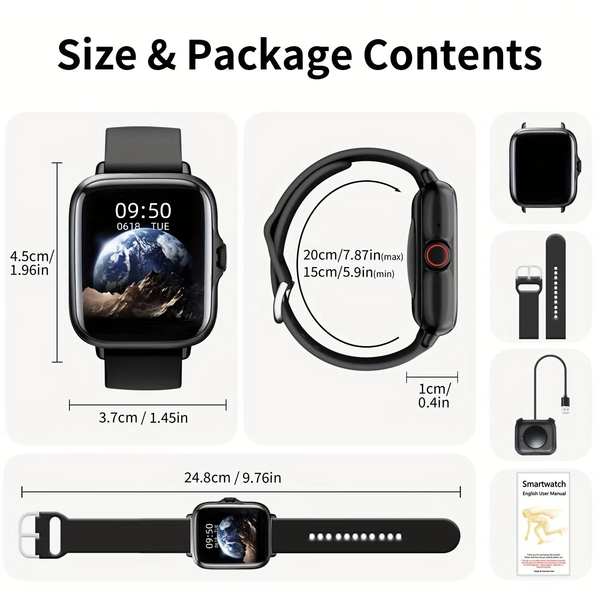 Reloj Inteligente ALIEN de 4.65 cm con Pantalla Táctil