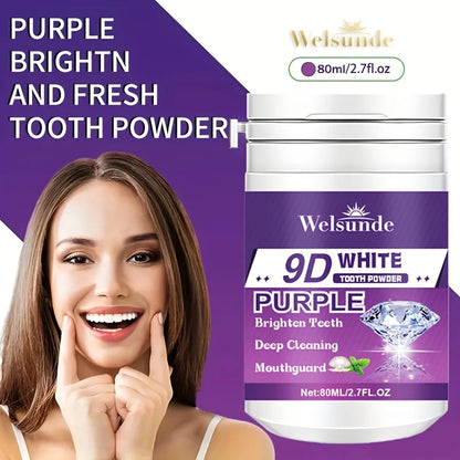 Polvo Dental Morado 9D con Bicarbonato de Sodio para Pulir y Limpiar los Dientes