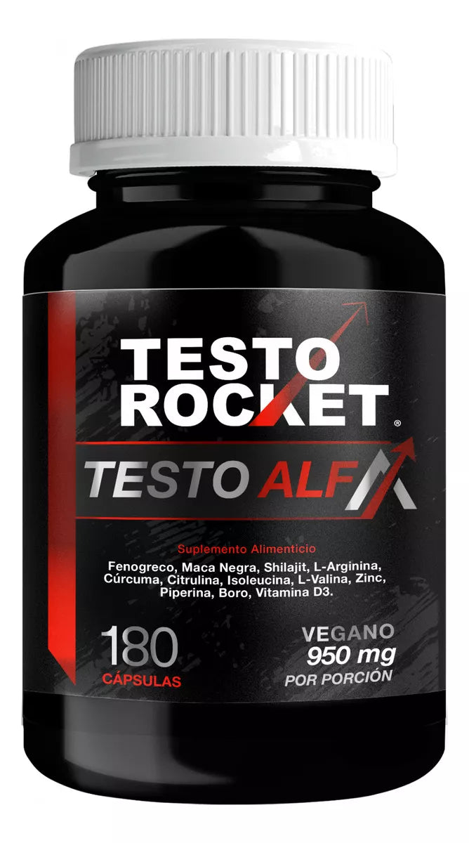 TESTO ROCKET ALFA Precursor Testosterona 12 Ingredientes 180 Cápsulas 3 meses