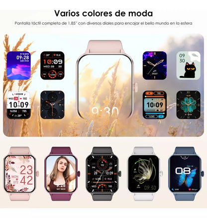 Reloj Smartwatch rosa, Blackview R50 1.85 Notificación De Mensajes, android, Deportivo Salud, Lcd Fitness Bluetooth