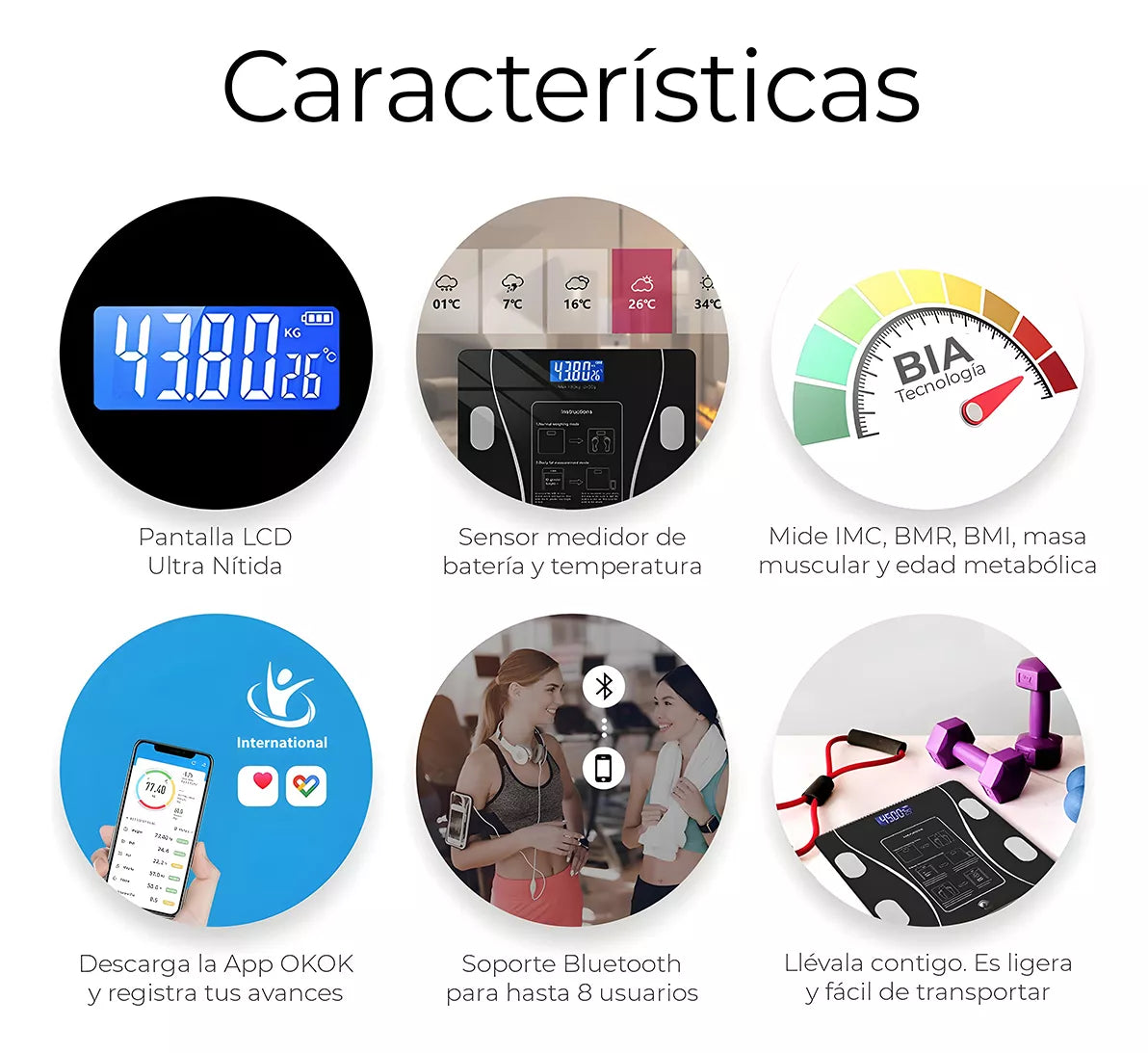 BASCULA Digital Bluetooth con App