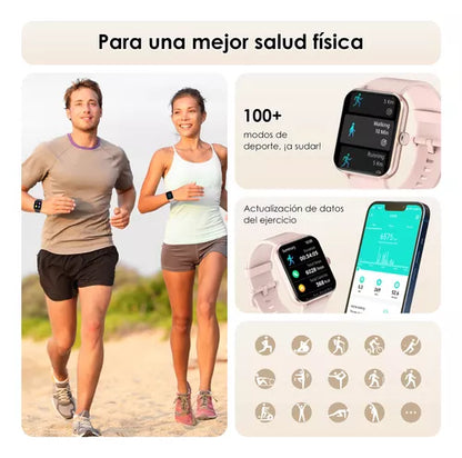 Reloj Smartwatch rosa, Blackview R50 1.85 Notificación De Mensajes, android, Deportivo Salud, Lcd Fitness Bluetooth