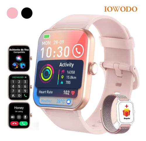 Reloj Smartwatch rosa, Blackview R50 1.85 Notificación De Mensajes, android, Deportivo Salud, Lcd Fitness Bluetooth