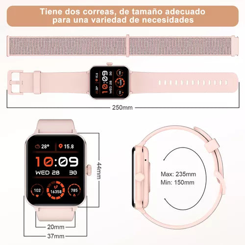 Reloj Smartwatch rosa, Blackview R50 1.85 Notificación De Mensajes, android, Deportivo Salud, Lcd Fitness Bluetooth