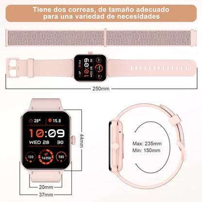 Reloj Smartwatch rosa, Blackview R50 1.85 Notificación De Mensajes, android, Deportivo Salud, Lcd Fitness Bluetooth
