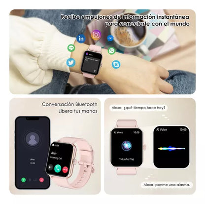 Reloj Smartwatch rosa, Blackview R50 1.85 Notificación De Mensajes, android, Deportivo Salud, Lcd Fitness Bluetooth